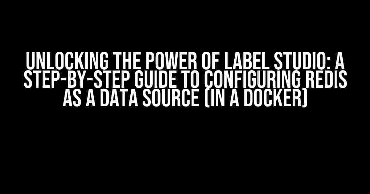 Unlocking the Power of Label Studio: A Step-by-Step Guide to Configuring Redis as a Data Source (in a Docker)